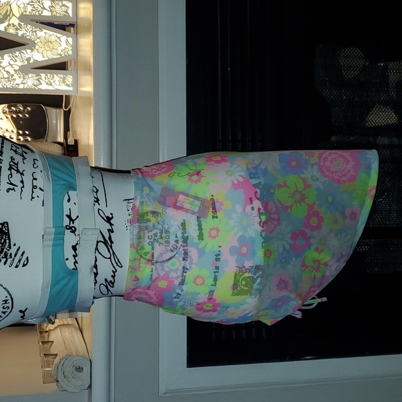 New Xhilaration Floral Swim Xhilaration Tunneled Mesh Cover Up Skirt Large - Picture 4 of 9